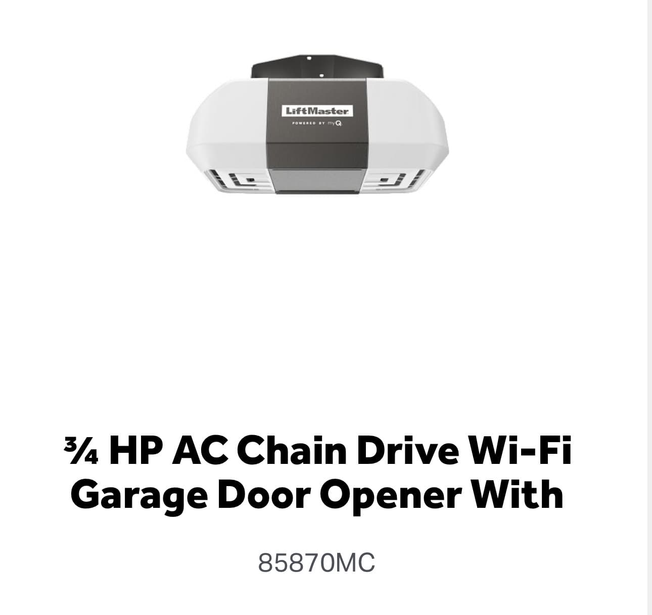 ¾ HP* AC Chain Drive with Bluetooth® (85870)